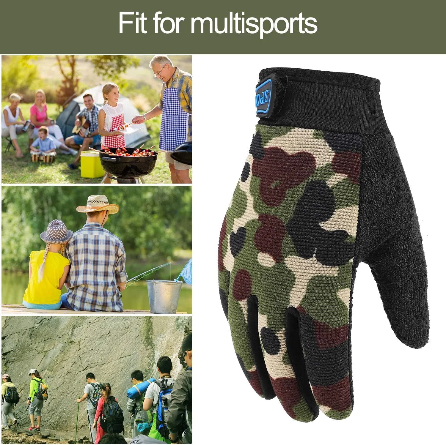 Accmor Kids Cycling Gloves - Breathable Non-Slip Full Finger Gloves for Child Cycling, Climbing, Riding, Biking & Outdoor Sports (4-10 Years Boys & Girls)