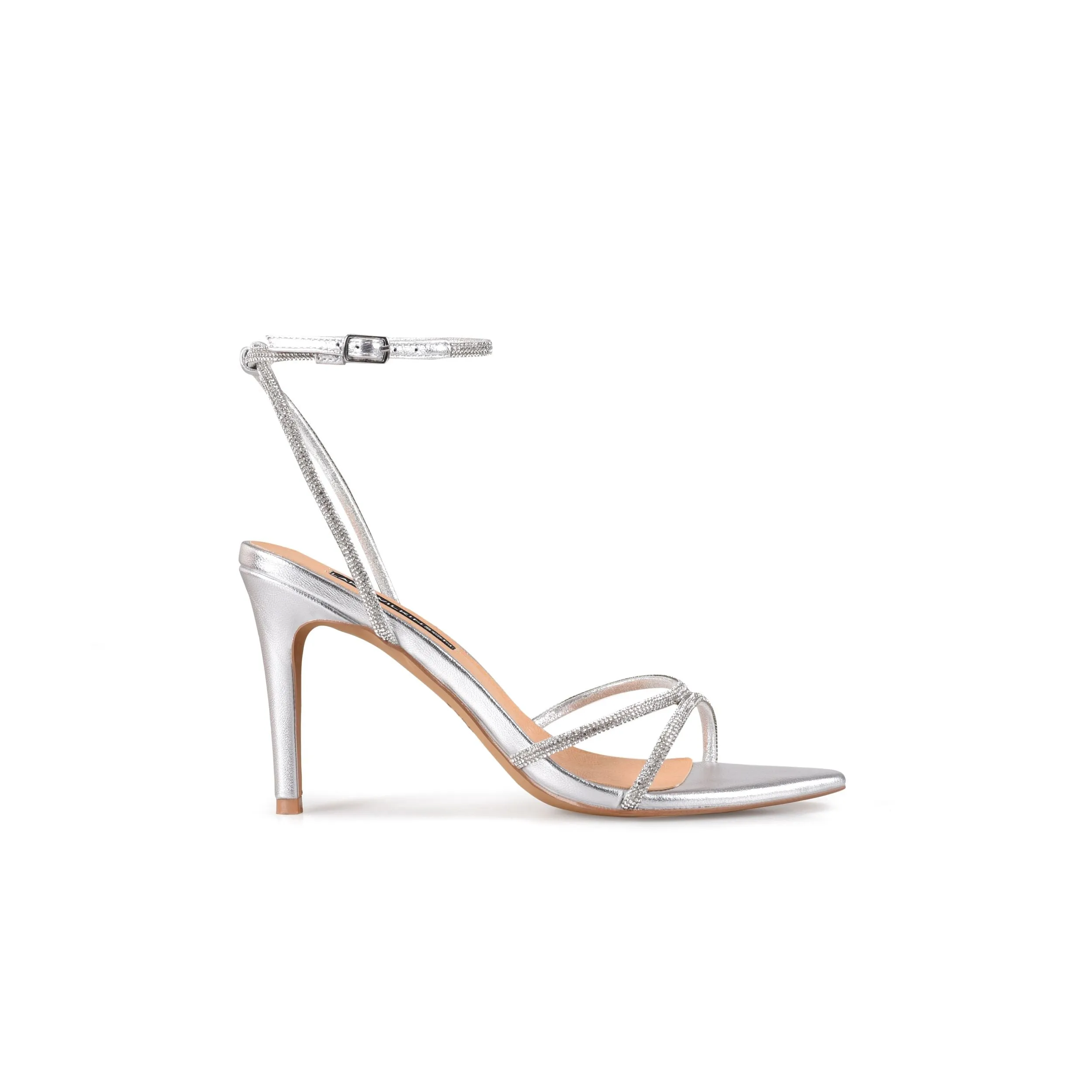 Amelia Sandal Silver Metallic Leather