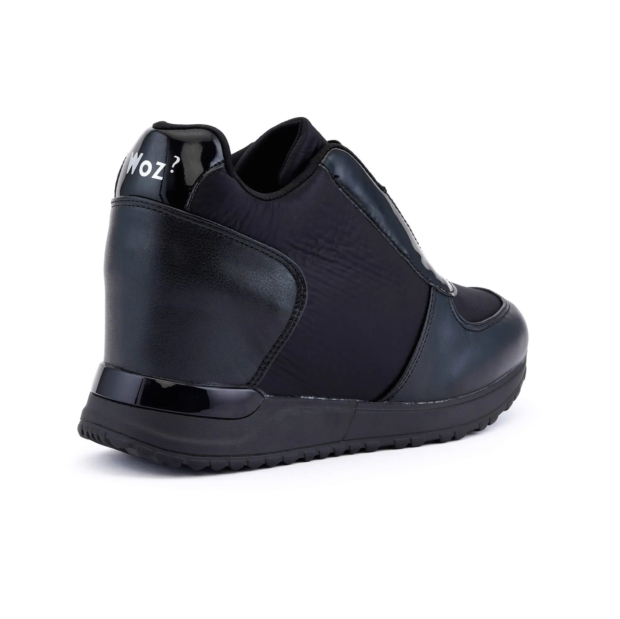Bologna Black Wedge Heel Sneakers