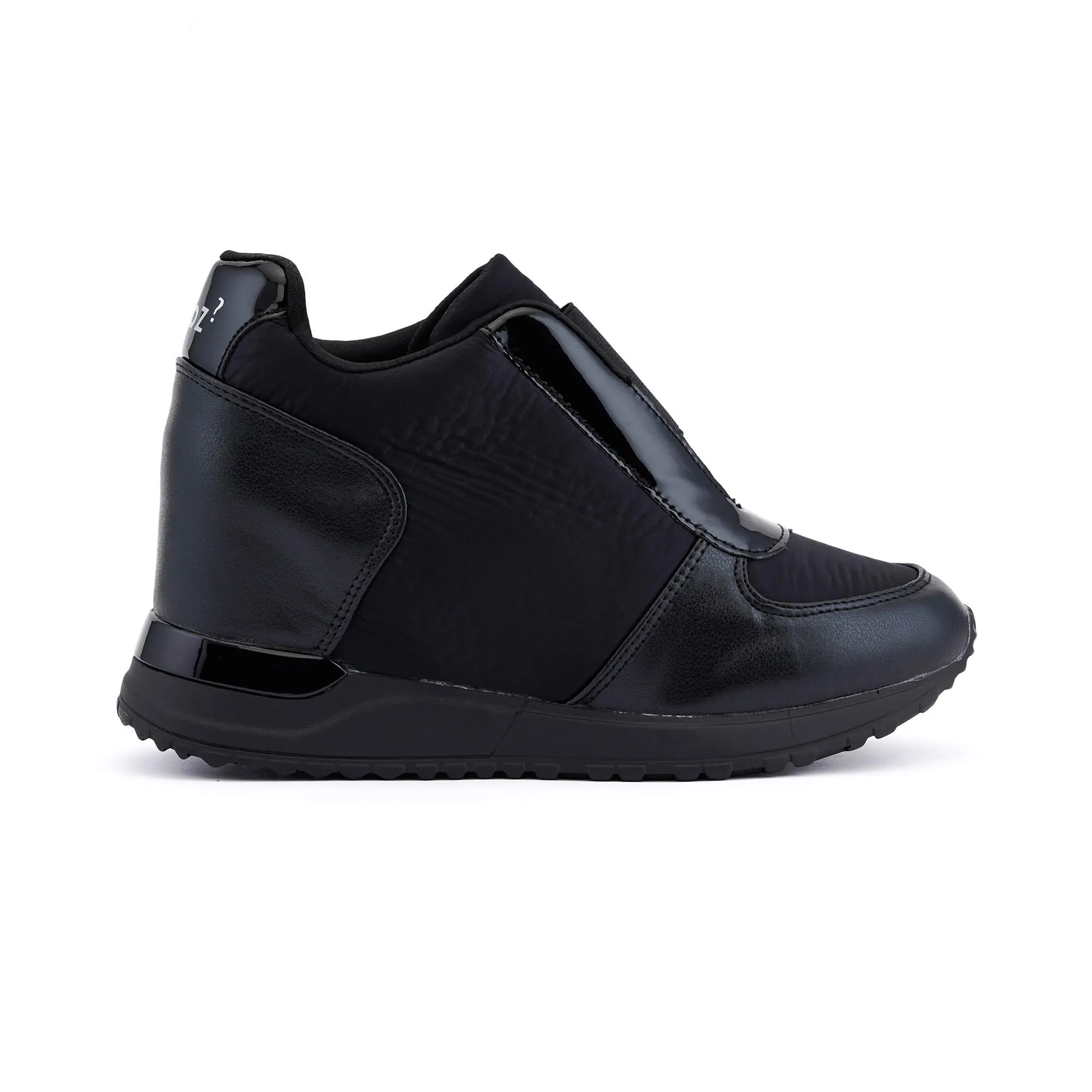 Bologna Black Wedge Heel Sneakers