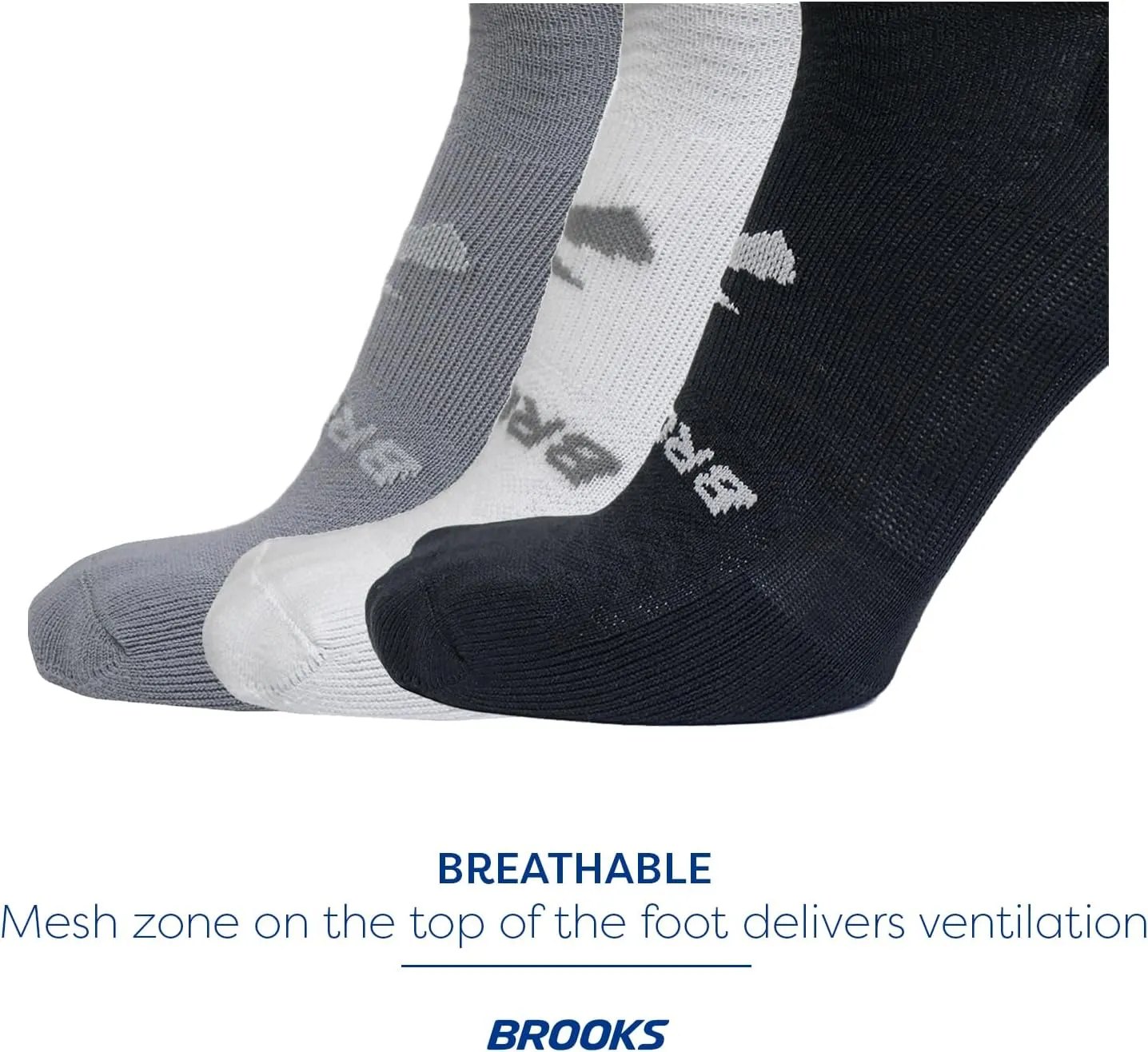 Brooks Run-In No Show Socks I Men & Women Performance Athletic Running Socks I Comfort Fit (6-Pack Set)