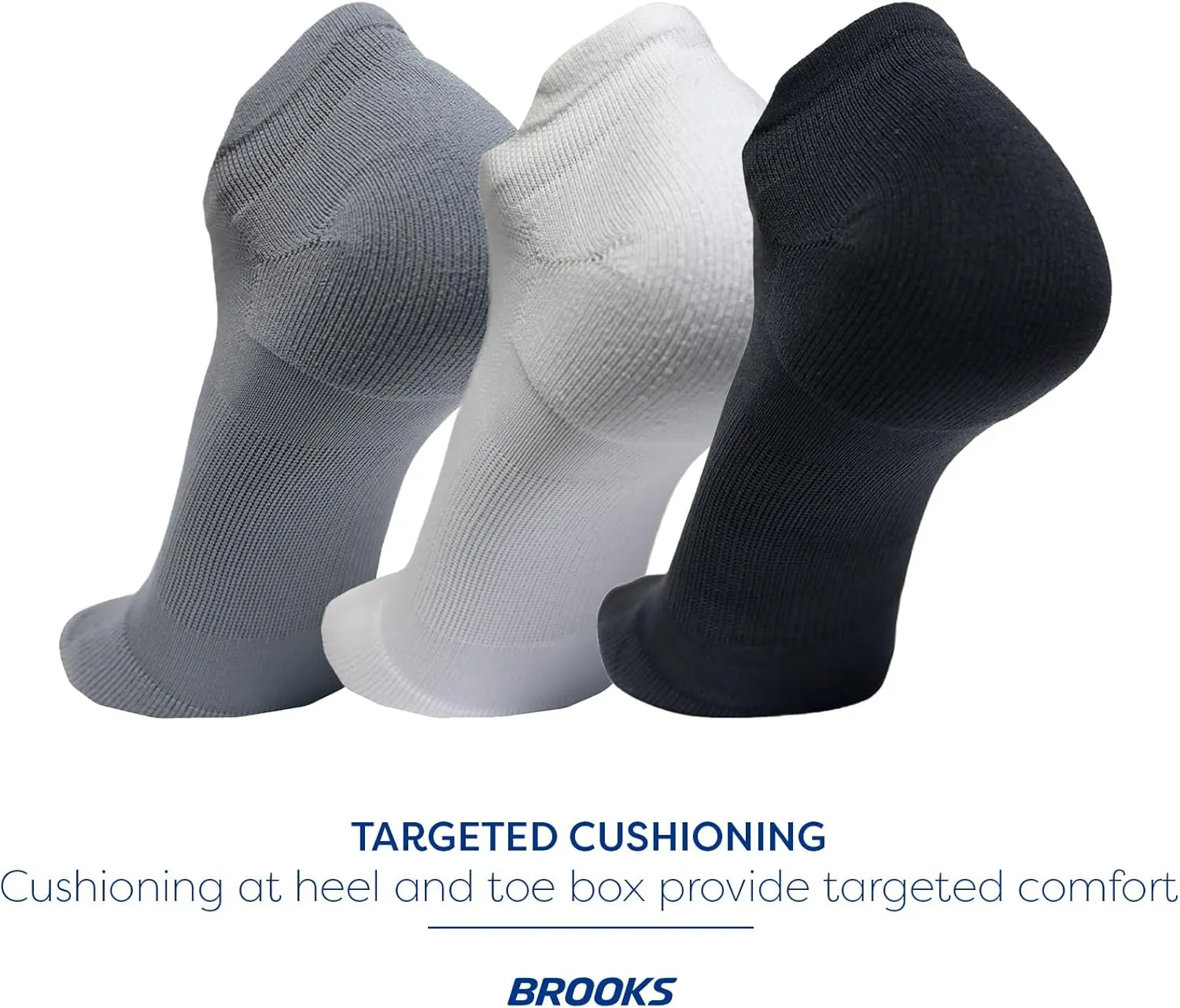Brooks Run-In No Show Socks I Men & Women Performance Athletic Running Socks I Comfort Fit (6-Pack Set)