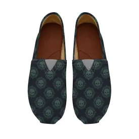 Green Gothic Skulls Casual Shoes