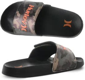 Hurley Naia Slides for Girls and Boys - Comfortable Slip-On Kids Sandals with Adjustable Strap, Unisex Slides for Indoor and Outdoor, Adjustable Sporty Slides for The Beach and Pool