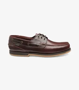 LOAKE 521-DIS BURGUNDY BOAT SHOE RUBBER SOLE F-MEDIUM