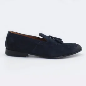 Men's Genuine Suede Leather Classic Moccasin with Tassels in Oceano (AC283)