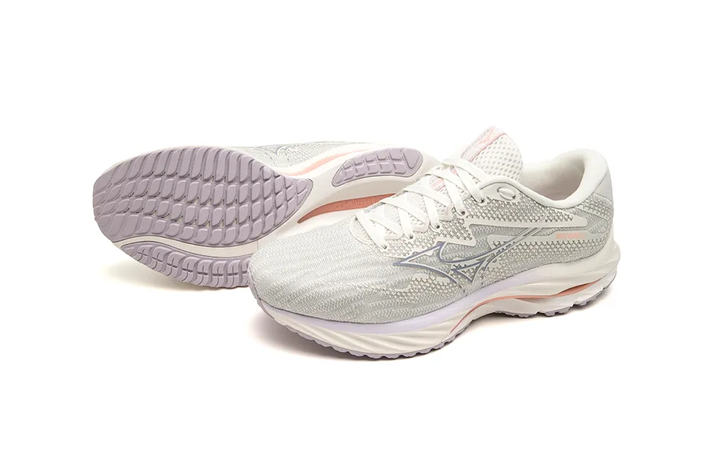 Mizuno Women's Wave Rider 27 - Snow White/Silver Bullet/Thistle