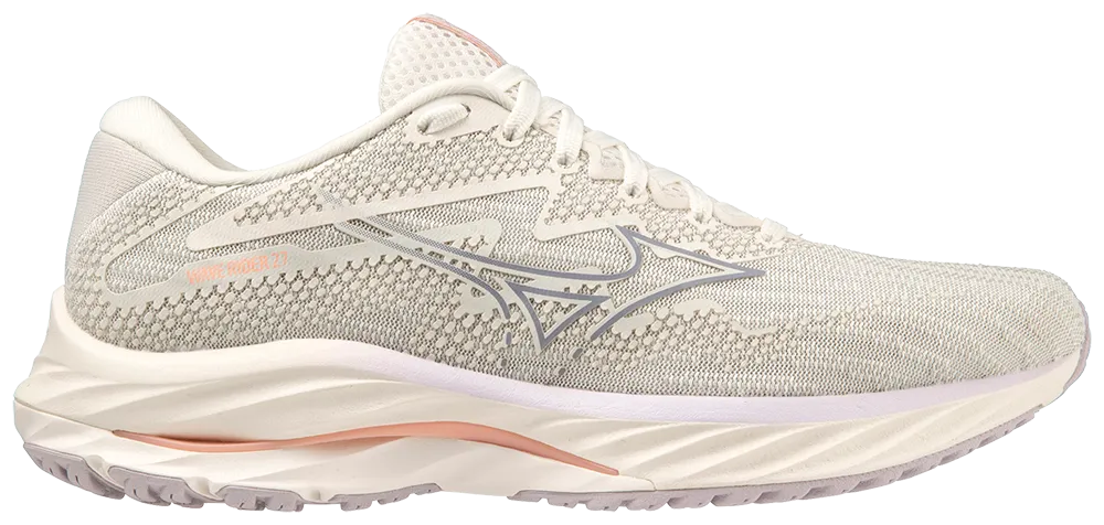 Mizuno Women's Wave Rider 27 - Snow White/Silver Bullet/Thistle