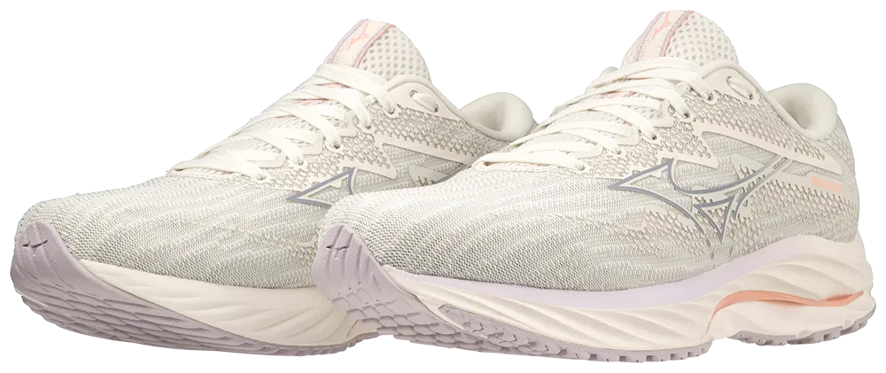 Mizuno Women's Wave Rider 27 - Snow White/Silver Bullet/Thistle