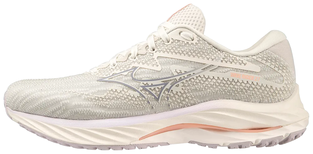 Mizuno Women's Wave Rider 27 - Snow White/Silver Bullet/Thistle