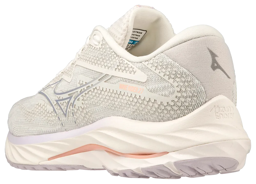 Mizuno Women's Wave Rider 27 - Snow White/Silver Bullet/Thistle