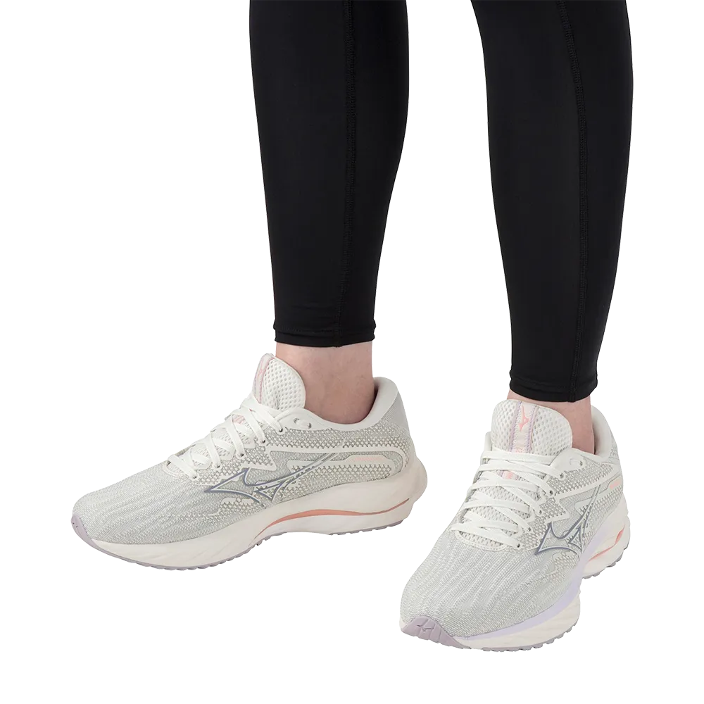 Mizuno Women's Wave Rider 27 - Snow White/Silver Bullet/Thistle