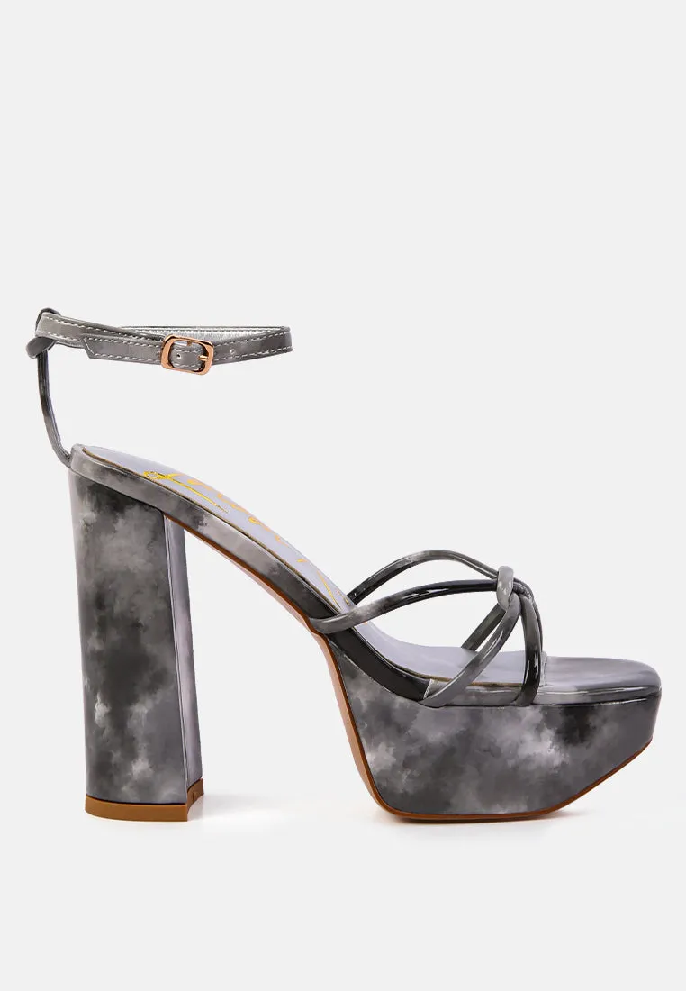 Prisma tie-dye high platform heeled sandals