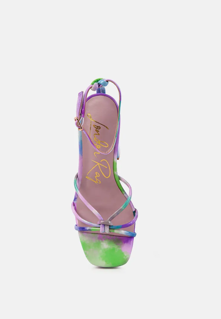 Prisma tie-dye high platform heeled sandals
