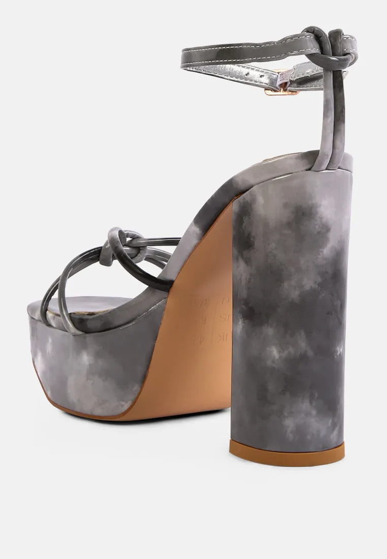 Prisma tie-dye high platform heeled sandals