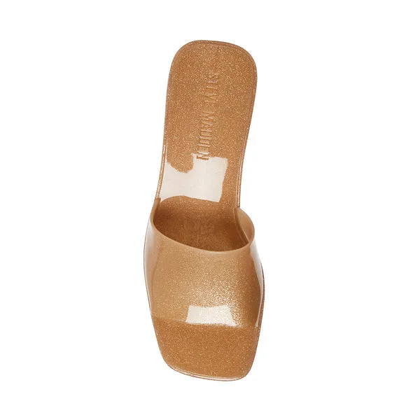 Steve Madden Harlin Gold Multi Open Toe Slide-On Single Strap Heeled Sandal