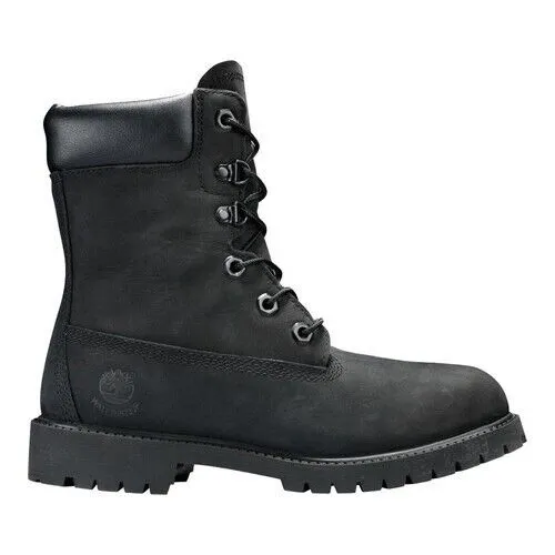 Timberland 8 Inch Premium TB0A14VJ Youth Black Waterproof Classic Boots HS3226