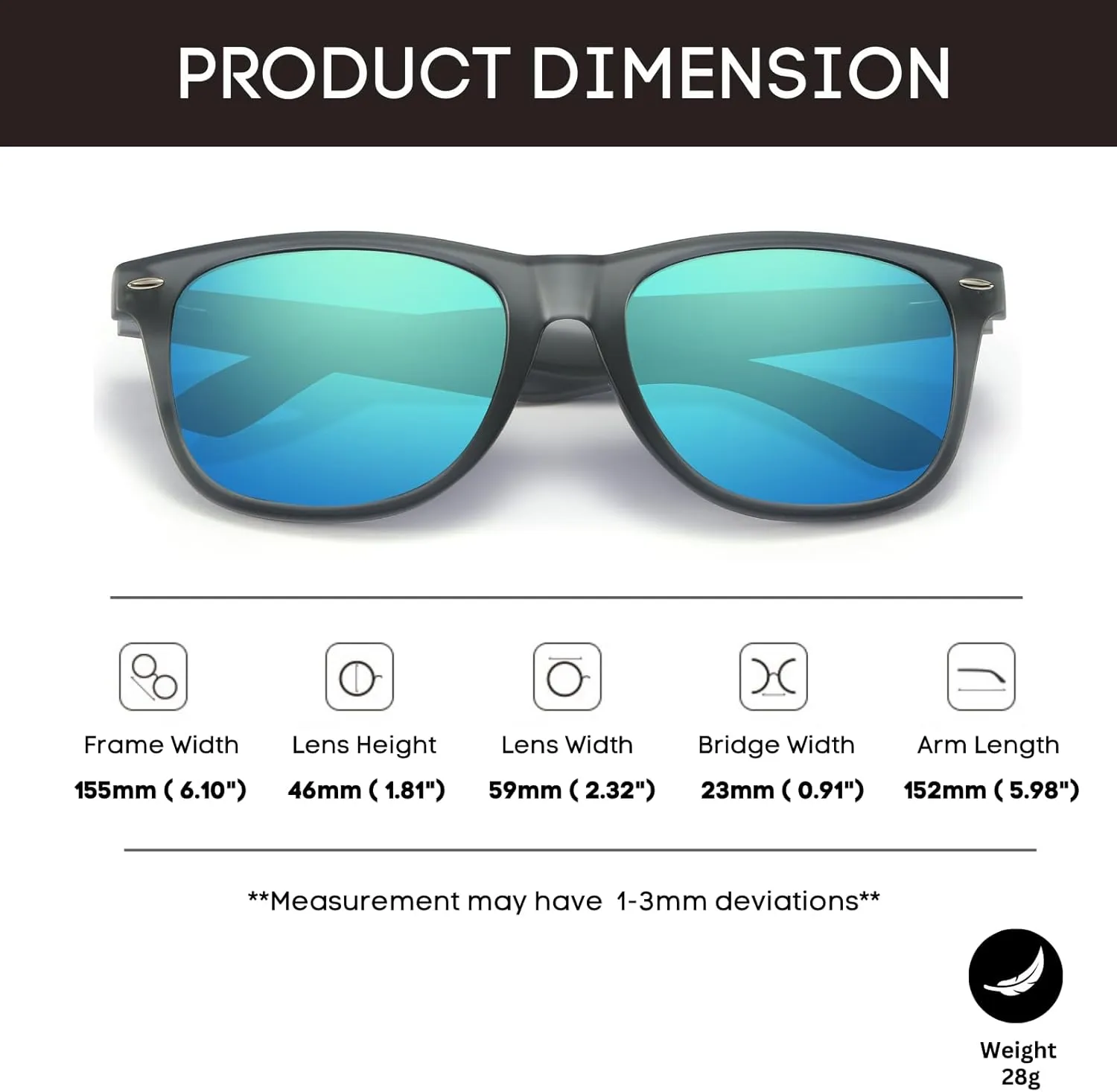 XXL Size Extra Large Polarized Sunglasses 155MM for Big Wide Heads Men TR90 Ultralight UV400 Protection Glasses